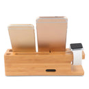 Multi-function Wooden Desktop USB Charging Stand Holder for iWatch iPhone Smartphone Tablet