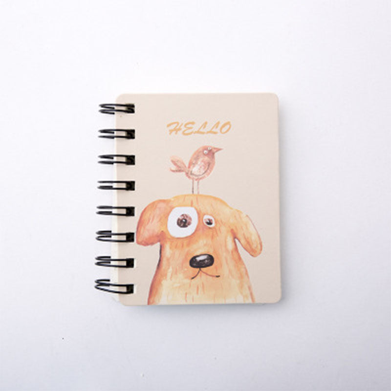 Kawaii Cute Animal Cartoon Rollover Coil Carry Mini Portable Notebook Pocket Notepad School Office Stationery Supplies for students