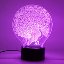 Peacock 3D Acrylic LED Mood Night Light 7 Color Touch USB Desk Lamp Lovely Gift for Child