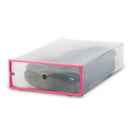 Foldable Clear Plastic Shoe Boxes Storage Organizer Stackable Tidy Baskets