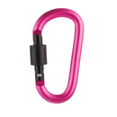 D-Ring Carabiner Clip Hook Keychain Screw Locking - Rose Red