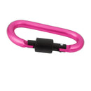 D-Ring Carabiner Clip Hook Keychain Screw Locking - Rose Red