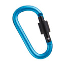 D-Ring Carabiner Clip Hook Keychain Screw Locking - Blue
