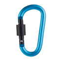 D-Ring Carabiner Clip Hook Keychain Screw Locking - Blue