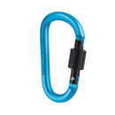 D-Ring Carabiner Clip Hook Keychain Screw Locking - Blue