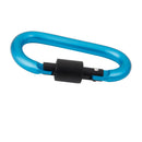 D-Ring Carabiner Clip Hook Keychain Screw Locking - Blue