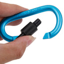 D-Ring Carabiner Clip Hook Keychain Screw Locking - Blue