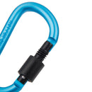 D-Ring Carabiner Clip Hook Keychain Screw Locking - Blue