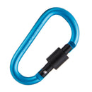 D-Ring Carabiner Clip Hook Keychain Screw Locking - Blue