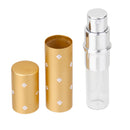 Flower Pattern 6ml Refill Perfume Pump Atomizer Spray Bottle - Gold