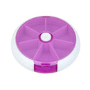 Portable 7 Slots Rotatable Tablet Pill Capsule Storage Container Case - Purple