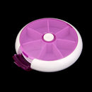Portable 7 Slots Rotatable Tablet Pill Capsule Storage Container Case - Purple