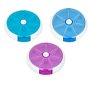 Portable 7 Slots Rotatable Tablet Pill Capsule Storage Container Case - Purple