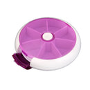 Portable 7 Slots Rotatable Tablet Pill Capsule Storage Container Case - Purple