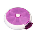 Portable 7 Slots Rotatable Tablet Pill Capsule Storage Container Case - Purple
