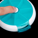 Portable 7 Slots Rotatable Tablet Pill Capsule Storage Container Case - Green