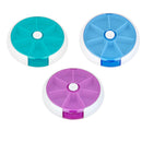 Portable 7 Slots Rotatable Tablet Pill Capsule Storage Container Case - Green