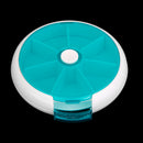 Portable 7 Slots Rotatable Tablet Pill Capsule Storage Container Case - Green
