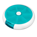 Portable 7 Slots Rotatable Tablet Pill Capsule Storage Container Case - Green