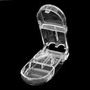 Pill Cutter Splitter Storage Compartment Box Medicine Holder Box Case - Clear