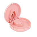 Round Design Pill Cutter Splitter Storage Compartment Box Medicine Holder - Pink