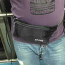 Waterproof Running Belt Bum Bag - Sports Gym Yoga Waist Pack - Waist Belt - Zip Pouch for Storing Phone Money Keys (Black)