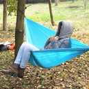 Portable Lightweight Convenient To Carry Hammock FOR Camping Hiking Travelling Picnic Backyards Sky Blue 106 x 55 inch