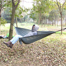 Portable Lightweight Convenient To Carry Hammock FOR Camping Hiking Travelling Picnic Backyards Gray 106 x 55 inch