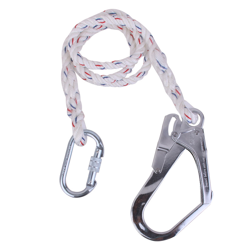 1.5M Positioning Lanyard & Carabiner Hook for Scaffold Climbing Safety Equip