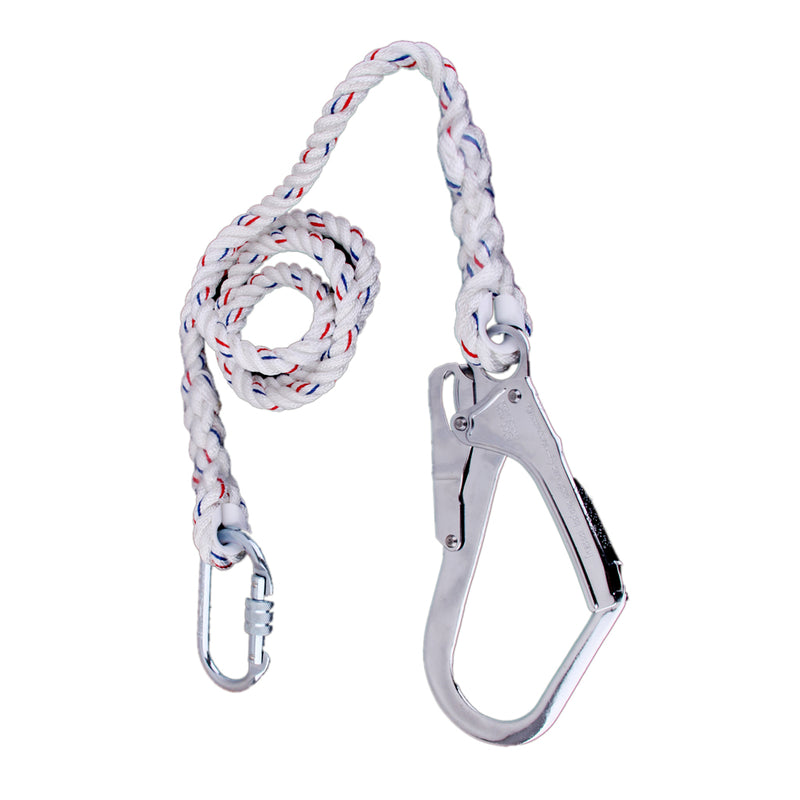 1.5M Positioning Lanyard & Carabiner Hook for Scaffold Climbing Safety Equip