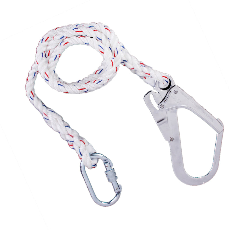 1.5M Positioning Lanyard & Carabiner Hook for Scaffold Climbing Safety Equip