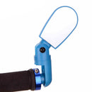 Plastic Adjustable Rear View Bike Bicycle Handlebar Mirror Blue 7.6 x 5.3cm