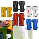 1 Set of Soft Comfortable Shin Guards Soccer Protective Football Pads Leg Basketball Training Equipment Red