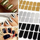 1 Sheet of 16PCS Women Girls Nail Art Sticker Patch Foils Armour Wraps Decor Nail Art Supplies Black