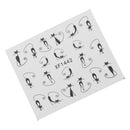 2 Sheets Black Cat Pattern Nail Art Stickers Water Transfer Stickers