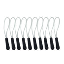 10pcs Zipper Pulls Cord Rope Ends Lock for Tents Clothes Bags Gray
