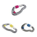 Screw Locking Mountaineering Climbing Aluminum Carabiner 25KN - Silver Blue