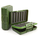 Army Green Waterproof 2-Sided Storage Case Fly Fishing Lure Spoon Hook Bait Tackle Box