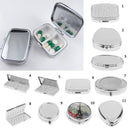 Portable Travel Diamond Metal Pill Box Medicine Organizer Container Case Storage