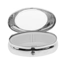 Portable Travel Oval Metal Pill Box Medicine Organizer Container Case Jewelry Storage