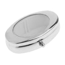 Portable Travel Oval Metal Pill Box Medicine Organizer Container Case Jewelry Storage