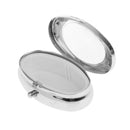 Portable Travel Oval Metal Pill Box Medicine Organizer Container Case Jewelry Storage