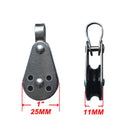 2 Stainless Steel Pulley Block & 2 pad eyes Set for Kayak anchor trolley kit