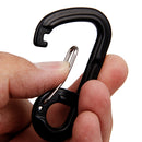Aluminum Alloy Carabiner Spring Snap Clip Hook Buckle Keychain Black Color