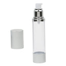 50ML Capacity Portable Airless Lotion Bottle Refillable Sunscreen Lotion Container For Outdoor Sports Hiking Camping Silver