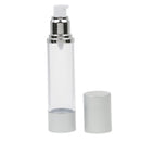 50ML Capacity Portable Airless Lotion Bottle Refillable Sunscreen Lotion Container For Outdoor Sports Hiking Camping Silver