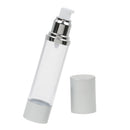 50ML Capacity Portable Airless Lotion Bottle Refillable Sunscreen Lotion Container For Outdoor Sports Hiking Camping Silver