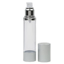 50ML Capacity Portable Airless Lotion Bottle Refillable Sunscreen Lotion Container For Outdoor Sports Hiking Camping Silver