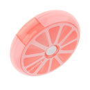 Fashionable Fruit Pattern Charms Rotary Pill Box Medicine Candy Gum Storage Holder Pocket Size Case Travel Lovers Gift -Pink