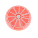 Fashionable Fruit Pattern Charms Rotary Pill Box Medicine Candy Gum Storage Holder Pocket Size Case Travel Lovers Gift -Pink